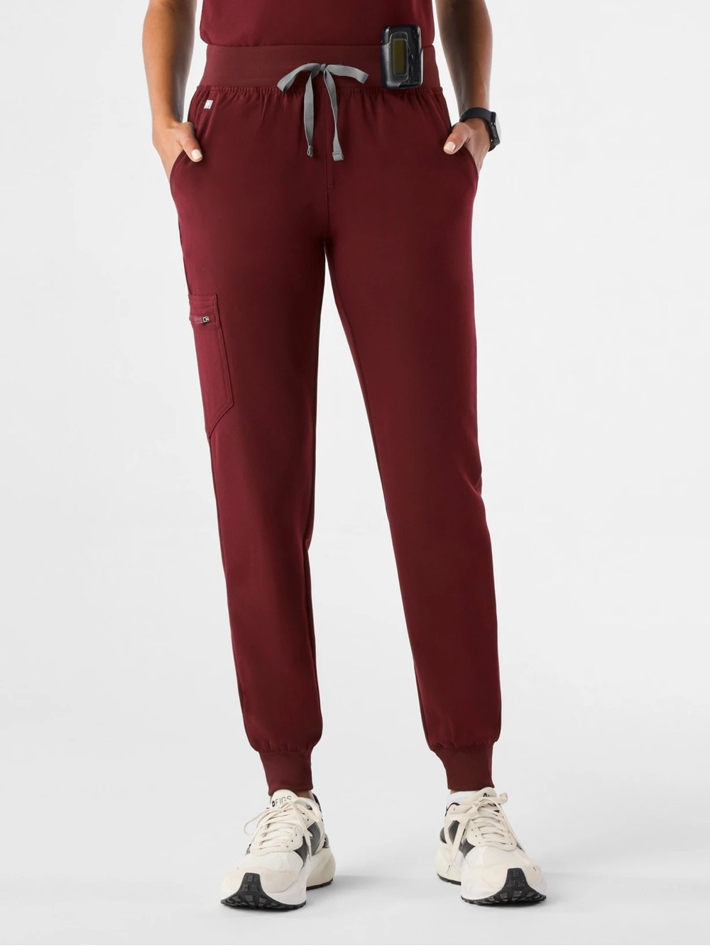 FIGS Zamora Jogger Scrub Pants Burgundy Medium M